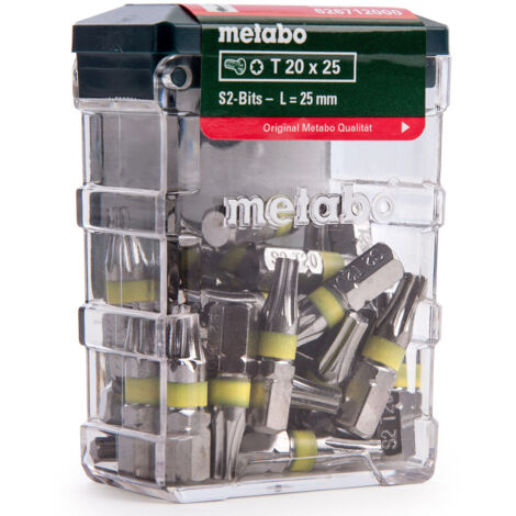 Metabo 626712000 25mm TX 20 Screwdriver Bits Pack Of 25
