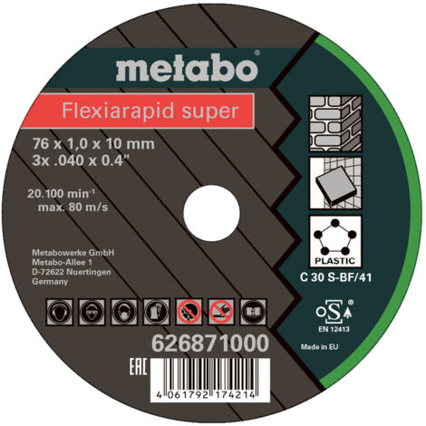 Metabo 626871000 accesorio para amoladora angular Corte del disco