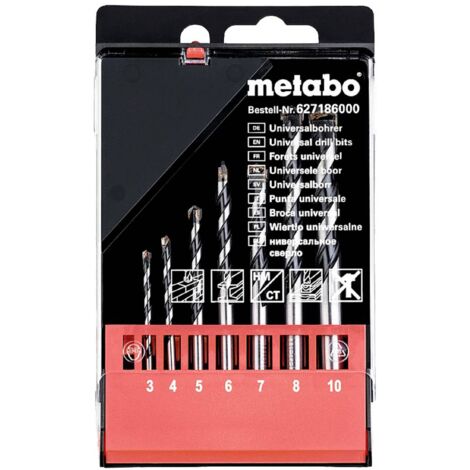 Metabo 627186000 7 parti Assortimento punte universali Metallo, Pietra, Calcestruzzo, Legno, Muratura 3 mm, 4 mm, 5 mm,