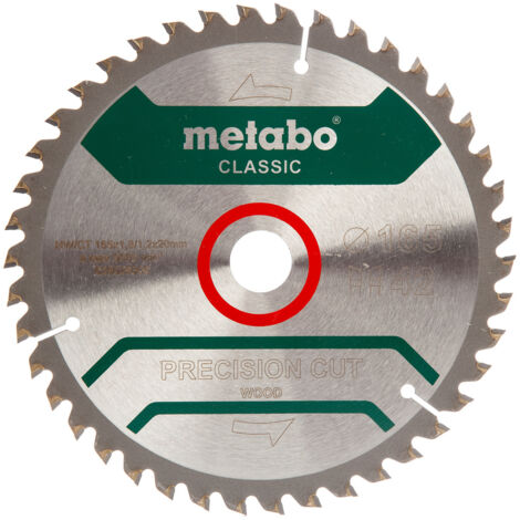 Metabo 628026000 165 x 1.8 x 20mm 42T Precision Cut Circular Saw Blade for Wood