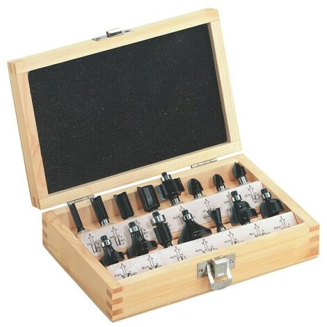 Metabo 631039000 Set de fraisage 15 pièces - queue 8mm en boîte