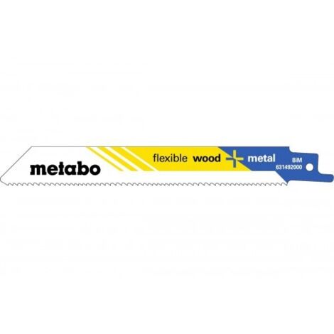 Metabo 631094000 Blister de 2 hojas de sierra de sable Madera Metal Triscado Fresado BiM 150x0,9 mm
