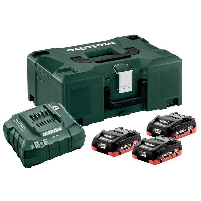 

Metabo 685133000 Set bateria y cargador básico 3x LiHD 4Ah Con maletín MetaLoc