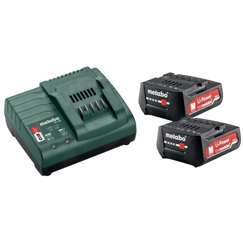 

Metabo Batería 12V + cargador Basic Set 2x batería 2.0 Ah