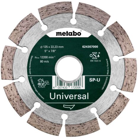 Metabo Accesorios - Disco de corte diamantado para materiales de construcción comunes 125 x 22,23 mm 624296000