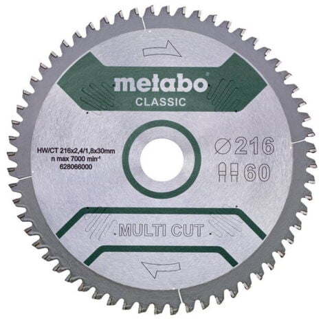 Metabo Accessori - Lama circolare Multi Cut - Classic, 216x30 mm, Z60 628066000