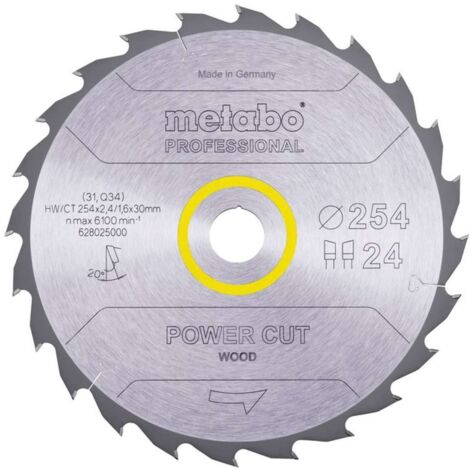 Metabo Accessori - Lama per sega circolare per legno, 254x30 mm, 24 denti 628025000