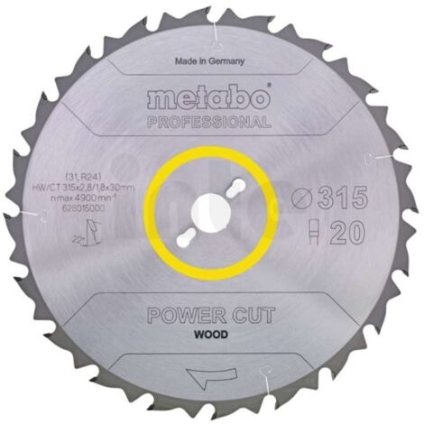 Metabo Accessori - Lama per sega per legno 315x30 mm, 20 denti 628015000