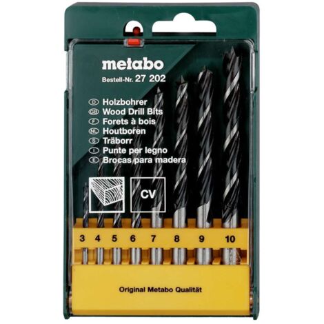 Metabo Accessori - set di trapani per legno da 8 pezzi 627202000