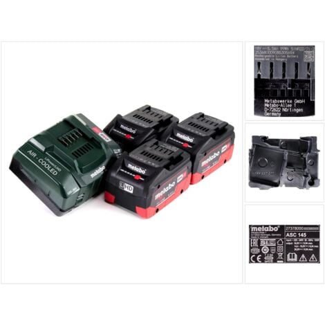 Metabo Akku Basis Set 18V mit 3x Akku LiHD 5,5Ah + Ladegerät ASC 145 + Einlage ( 685074000 )