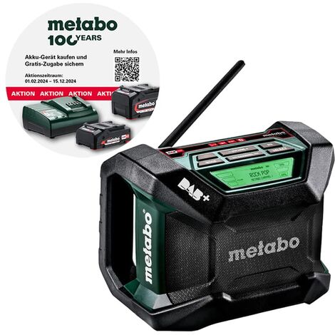 Metabo Akku-Baustellenradio R 12-18 DAB+ BT + Netzkabel ohne Akku