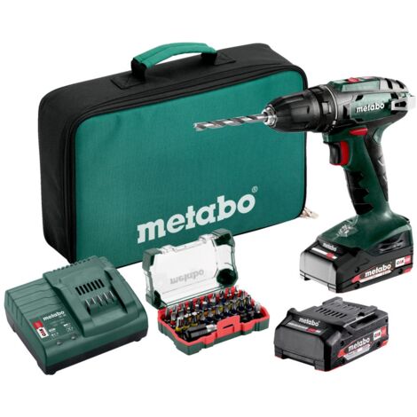 Metabo Akku-Bohrschrauber BS 18 602207930 18 V Mit 32-teiliger Bit-Box Inklusive zwei Akkus