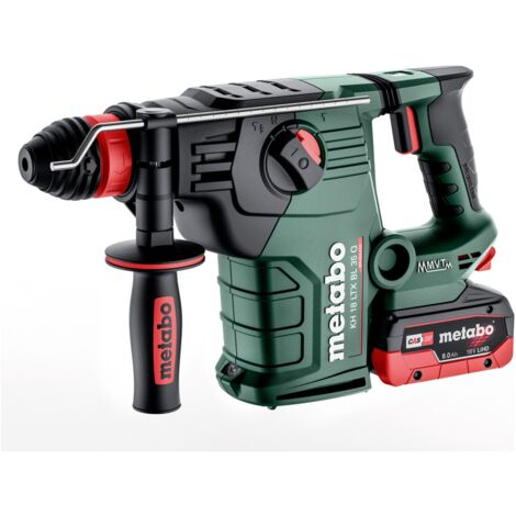 Metabo Akku-Kombihammer KH 18 LTX BL 35 Q , incl. 2x Akku LiHD 8 Ah, Ladegerät, Zubehör, metaBOX