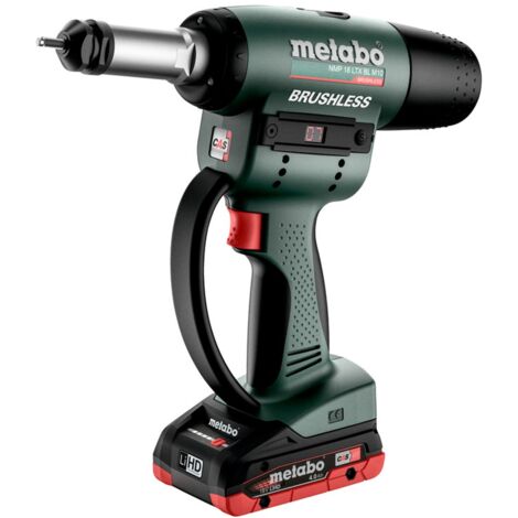 Metabo Akku-Nietmutternpistole NMP 18 LTX BL M10, metaBOX 145 M, 18V 2x4Ah LiHD + ASC 55