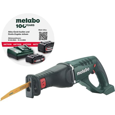 Metabo Akku-Säbelsäge ASE 18 LTX, Blatthub 30 mm, ohne Akku und Ladegerät