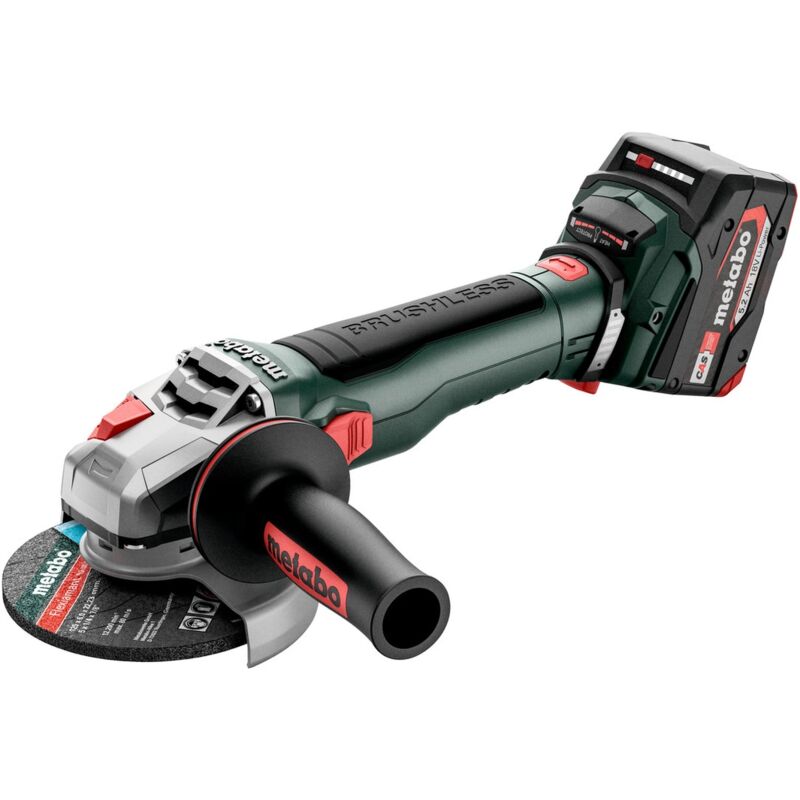 Metabo - Akku-Winkelschleifer wb 18 lt bl 11-125 Quick x 165 l, 18V 2x5.2Ah Li-Power + asc 55