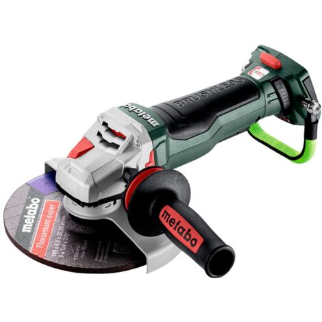 Metabo Akku-Winkelschleifer WPBA 18 LTX BL 15-180 Quick DS, mit Bremse, Schnellspannmutter, drehbarem Akkupack, Totmannschalter, metaBOX 165 L