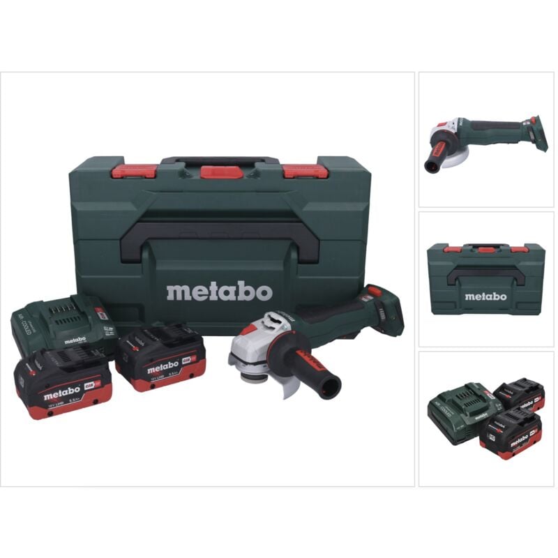 Image of Metabo - Akku-Winkelschleifer wpb 18 lt bl 11-125 Quick x 165 l, 18V 2x5.5Ah LiHD + asc 145