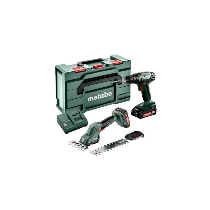 Metabo - Combo Set 2.2.5 Perceuse-visseuse sans fil bs 18V + cisaille à herbe sgs ltx q avec batteries + chargeur en x
