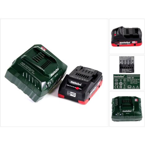 Metabo Basis Set 18V - 1x Batteria LiHD da 4,0Ah ( 625367000 ) + Caricabatterie ASC 55 ( 627044000 )