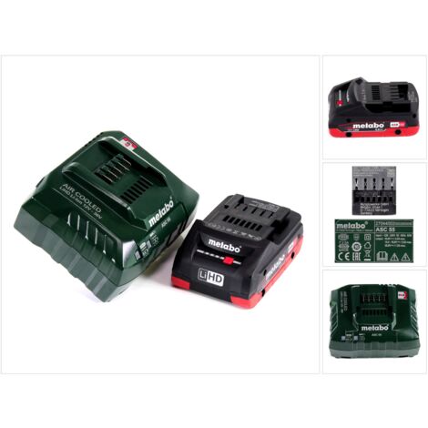 Metabo Basis Set 18V - 1x Batterie LiHD 4,0Ah ( 625367000 ) + Chargeur ASC 55 ( 627044000 )