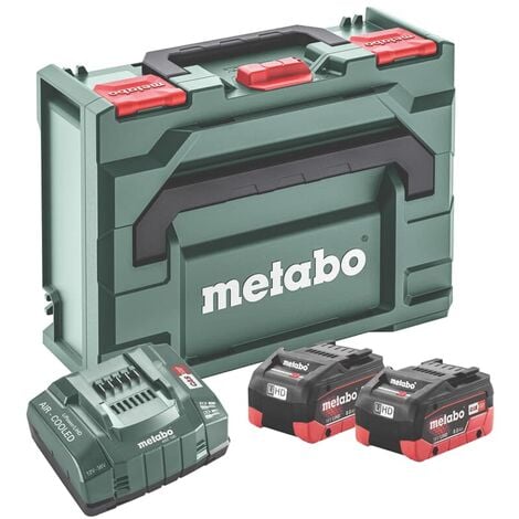 Metabo Basis-Set LiHD 18V inkl. 2 x 8,0Ah Akku und Ladegerät ASC 145 metaBOX 145