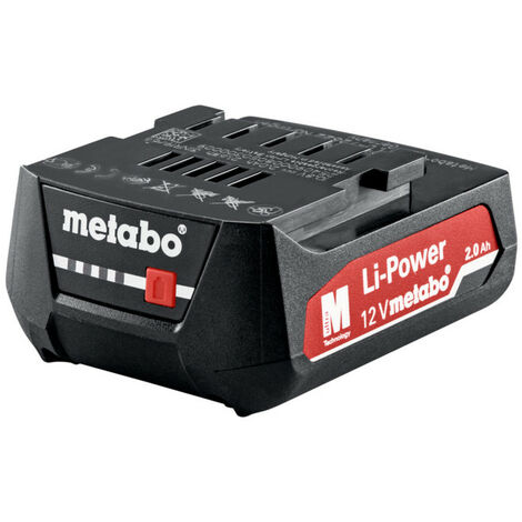 Metabo – Batterie 12V 2Ah li-ion – Technologie AIR COOLED – Gestion intelligente des cellules – Autodécharge quasi nulle – 625406000