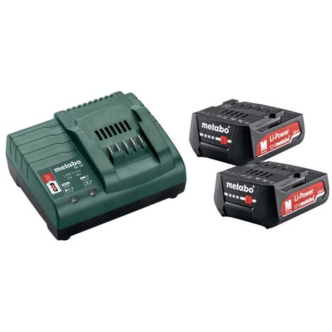 Metabo Batterie 12V + kit de base chargeur 2x batterie 2,0 Ah
