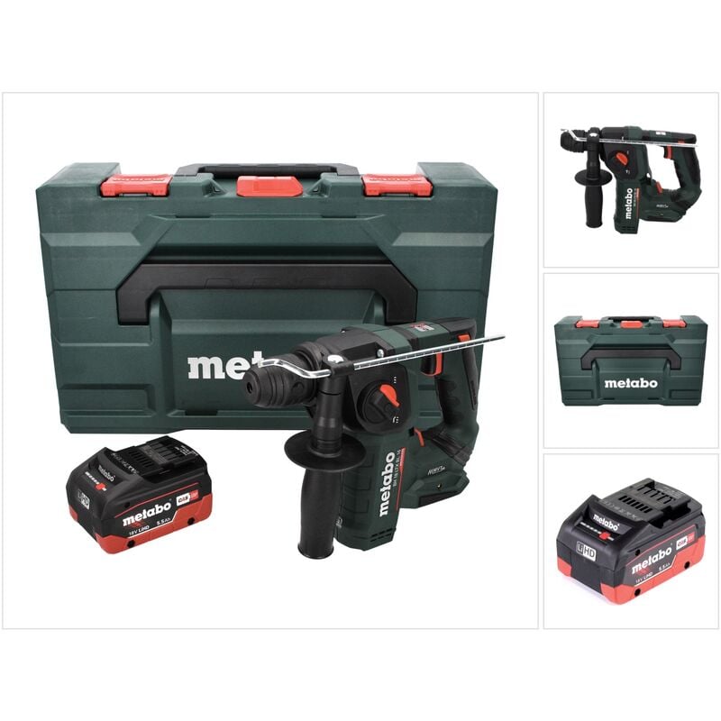 Bh 18 ltx bl 16 Perceuse à percussion sans fil 18 v 1,3 j SDS-plus Brushless + 1x Batterie 5,5 Ah + Coffret x - sans chargeur - Metabo
