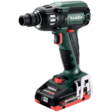 METABO Boulonneuse à chocs 18 V SSW 18 LTX 400 BL - 2 x 4,0 Ah LiHD, ASC 55, coffret Metabox