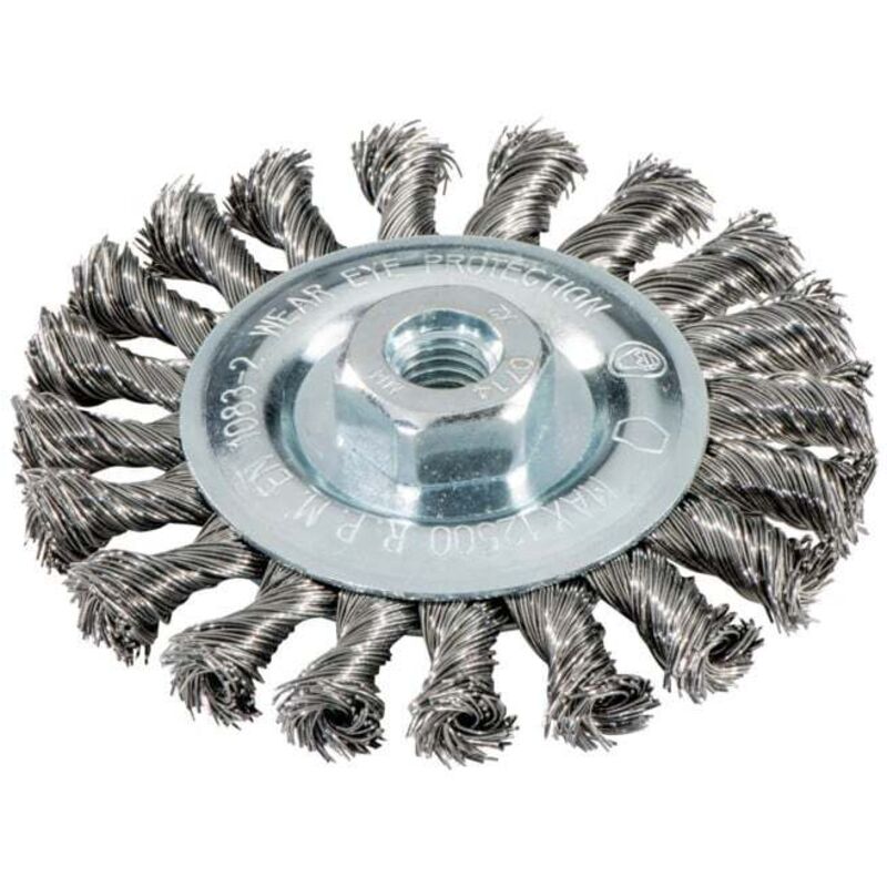 Metabo Brosse ronde 115x0 5x10 mm/ M14 acier inoxydable torsadé