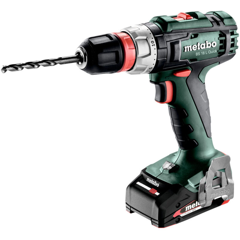 Perceuse-visseuse sans fil bs 18 l Quick 18V, 2x 2,0 Ah et chargeur en x 145 - Metabo