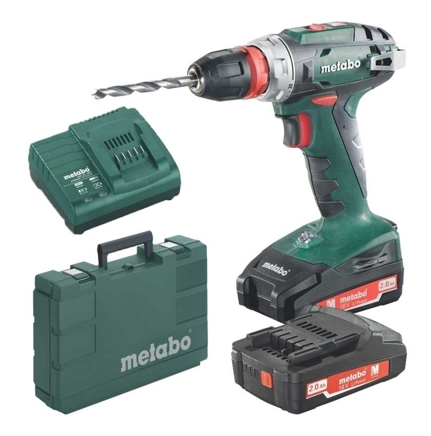 metabo bs 18 quick 18v batería litio ion juego de taladro atornillador