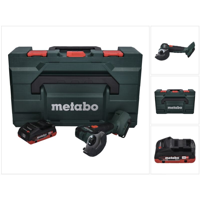 Cc 18 ltx Smerigliatrice angolare a batteria 18V / 76 mm / Brushless + 1x Batteria LiHD 4,0Ah + Valigetta MetaLoc - senza caricabatterie - Metabo