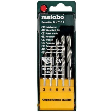 Metabo Coffret de mèches à bois, 5 pièces e 6,3 (627111000)
