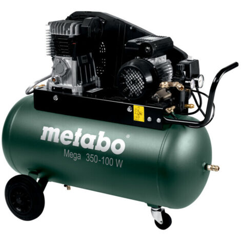 Metabo – Compresseur à courroie 90L – Pression max 10 bar – Débit 320 l/min – Silencieux 86 dB(A) – Transport facile avec roues caoutchoutées