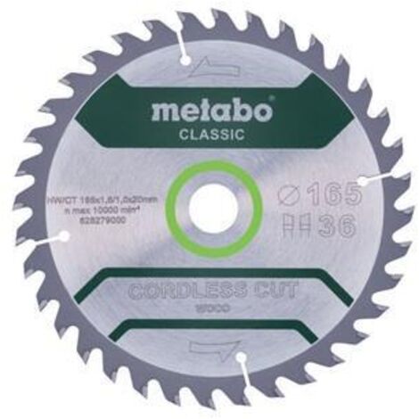 Metabo CORDLESS CUT WOOD CLASSIC 628279000 Kreissägeblatt 165 x 20 x 1 mm Zähneanzahl: 36 1 St.
