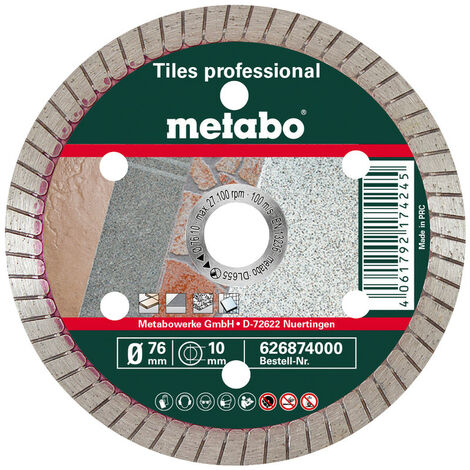 Metabo Diamanttrennscheibe, 76x10,0mm, "TP", Fliesen "professional" (626874000)