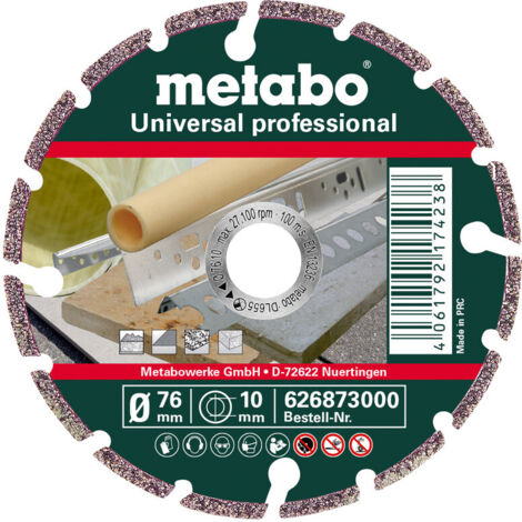 Metabo Diamanttrennscheibe, 76x10,0mm, UP, Universal professional