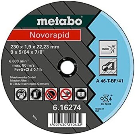 Metabo - Disco novorapid 230x1,9x22,23 inoxidable