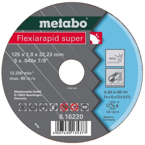 Metabo, Disco Tronzar a60-u-bf 180x1,6, Plana, 1 unit