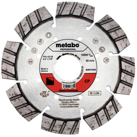 Metabo Disque à tronçonner diamanté 115x22,23mm, "CP", béton "professional