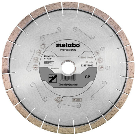 Metabo Disque à tronçonner diamanté 230x22,23mm, "GP", granit "professional