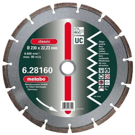 Metabo - Disque à tronçonner diamanté pour matériaux de construction 125x22,23 mm 628157000