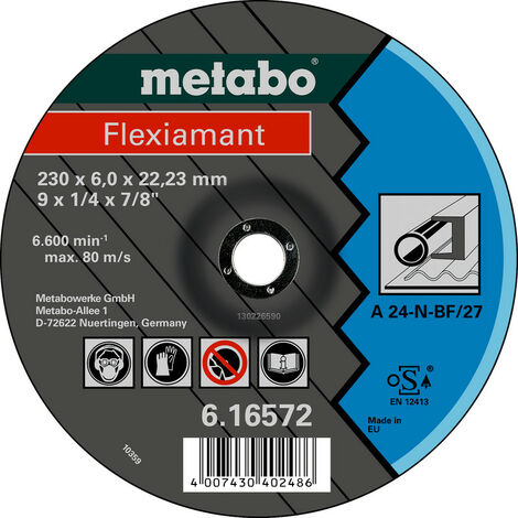 Metabo Flexiamant 180x6,0x22,23 Stahl, Schruppscheibe, gekröpfte Ausführung (616560000)