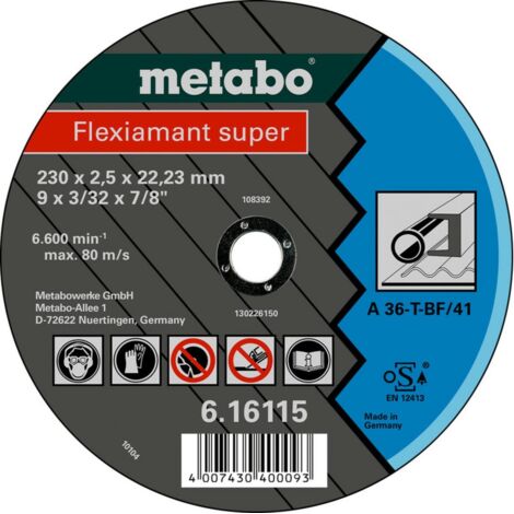 Metabo Flexiamant super 180x2,0x22,23 Stahl, Trennscheibe, gekröpfte Ausführung 25 Stk