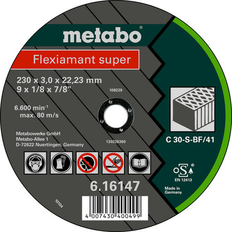 Metabo Flexiamant super 230x3,0x22,23 Stein, Trennscheibe, gekröpfte Ausführung