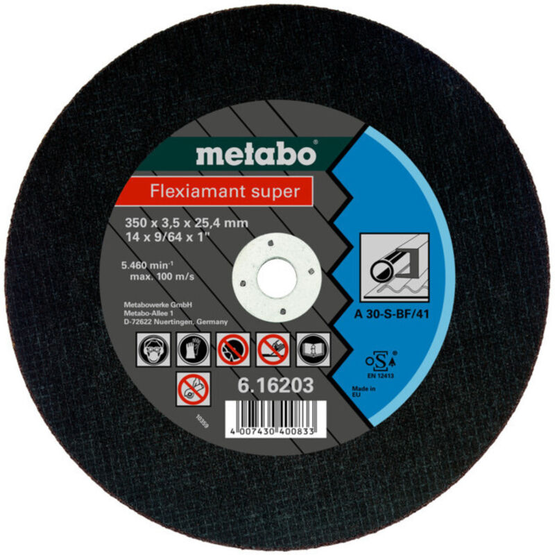 Metabo Flexiamant super 350 x 3 5 x 25 4 acier meule de tronçonnage modèle droit 10 pièces