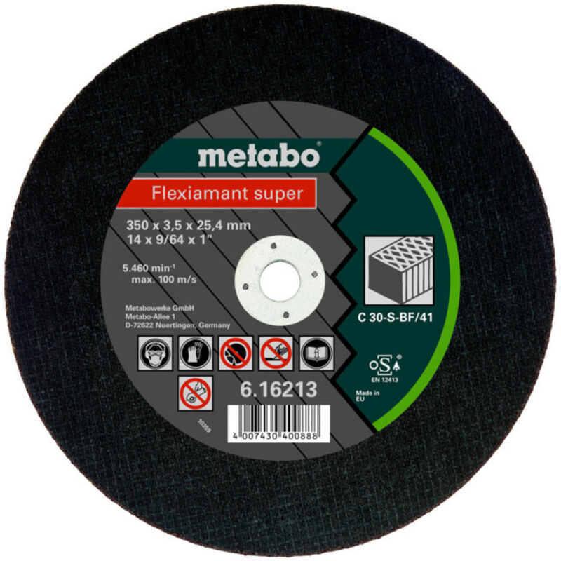 Metabo Flexiamant super 350 x 3 5 x 25 4 pierre meule de tronçonnage modèle droit 10 pièces