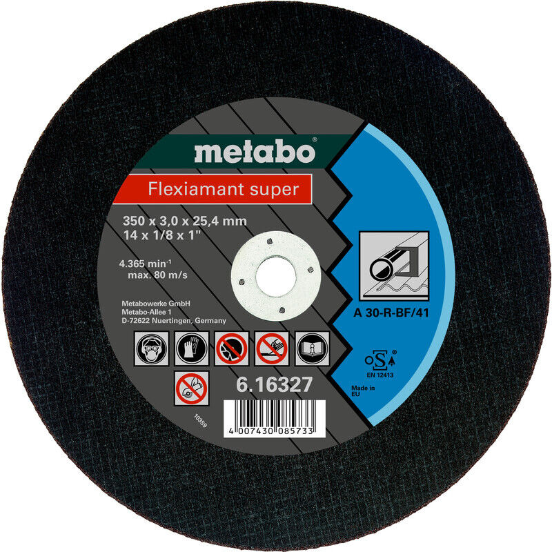 Metabo Meules de tronçonnage Flexiamant super 350x3 0x25 4 acier